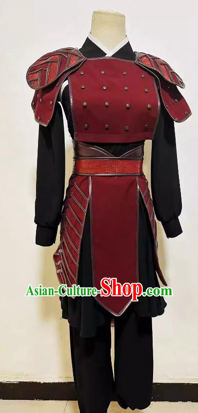 China Ancient Female Warrior Clothing Top Stage Performance Costume Woman Group Dance Outfit
