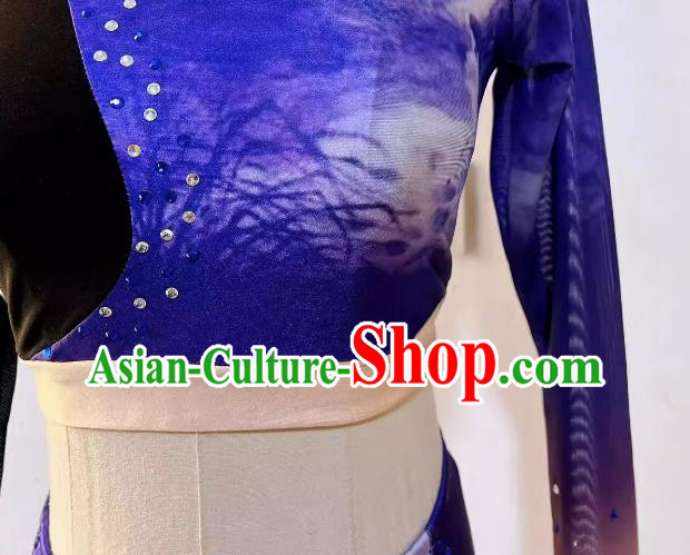 China Ethnic Woman Solo Dance Clothing Professional Stage Performance Costume Dai Nationality Peacock Dance Purple Outfit