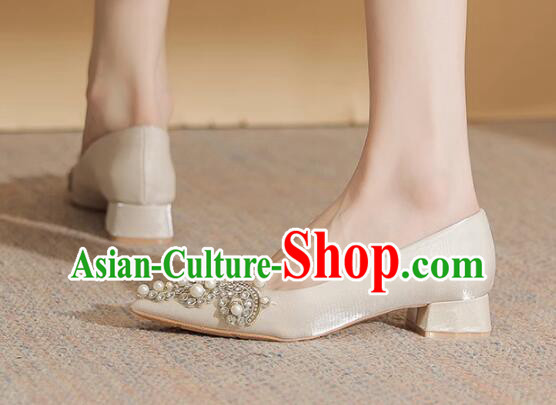 Top Wedding Shoes Champagne Wedding Shoes French Fashion Low Heeled Shoes