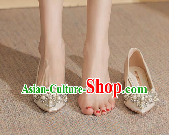 Top Wedding Shoes Champagne Wedding Shoes French Fashion Low Heeled Shoes