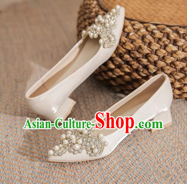 Top Wedding Shoes Champagne Wedding Shoes French Fashion Low Heeled Shoes