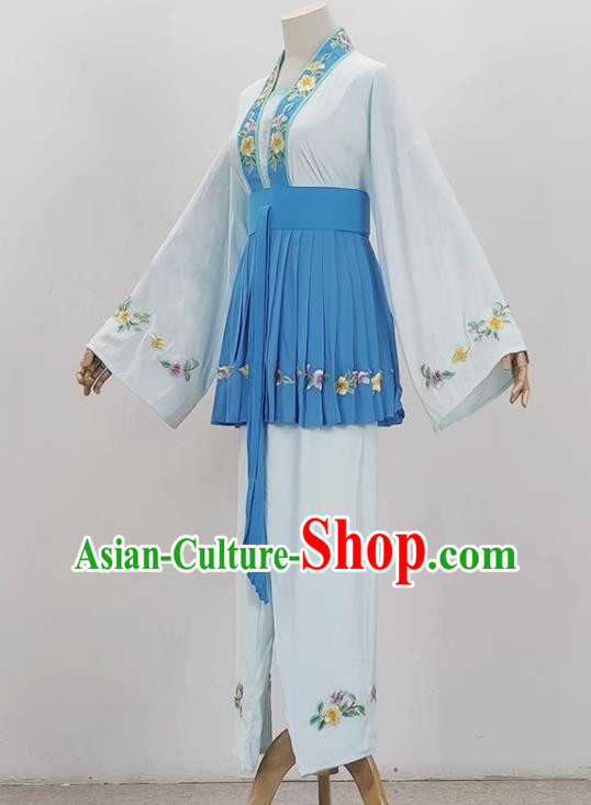 Light Blue Opera Maid Costume Ancient Costume Shaoxing Opera Huangmei Opera Costume Fifth Birthday Maid Costume Stage Performance Costume