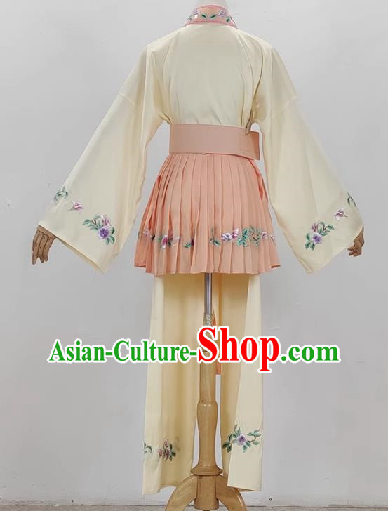 Light Yellow Opera Maid Costume Ancient Costume Shaoxing Opera Huangmei Opera Costume Fifth Birthday Girl Costume Stage Performance Costume