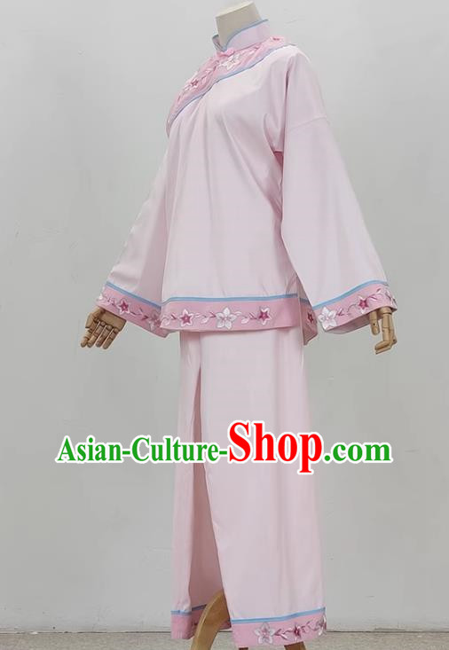 Light Pink Opera Village Girl Costume Ancient Costume Yue Opera Huangmei Opera Performance Costume Folk Girl Costume