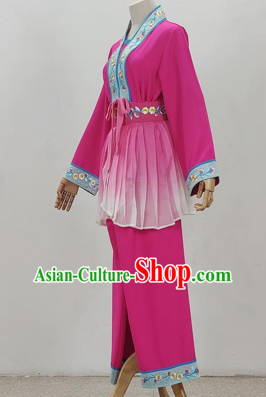 Pink Drama Costumes Tea Picking Opera Girl Costumes Costumes Huangmei Opera Costumes