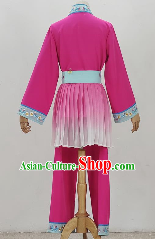 Pink Drama Costumes Tea Picking Opera Girl Costumes Costumes Huangmei Opera Costumes