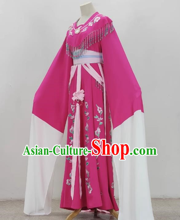 Rose Red Shaoxing Opera Hua Dan Costume Costumes Miss Costumes Opera Stage Performance Costumes