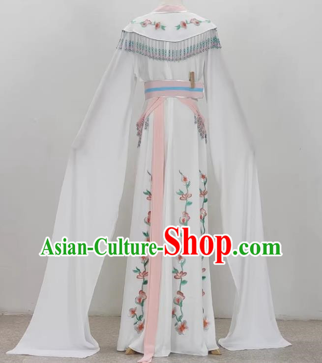 White Yue Opera Hua Dan Costume Costumes Miss Costumes Opera Stage Performance Costumes