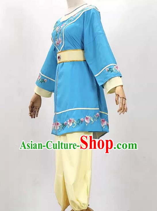 Blue And Yellow Shutong Four Nine Embroidered Costumes Yue Opera Qiong Opera Huangmei Opera Drama