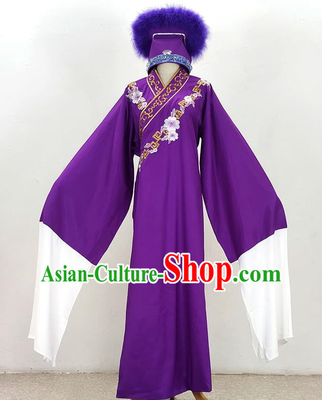 Purple Slope Collar Xu Xian Xiaosheng Embroidered Costume Drama Opera Yue Opera Huangmei Opera Qiong Opera Costume Dance Performance Costume