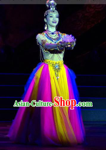 China Opening Dance Colorful Dress Women Group Stage Performance Costume Modern Dance Clothing