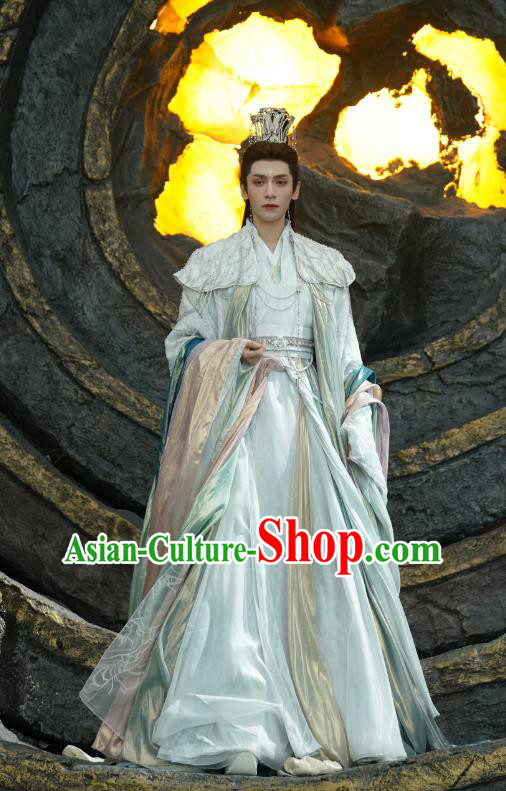 China Ancient Swordsman Costumes Xianxia Drama Till The End of The Moon Demon Lord Tantai Jin Garments Complete Set
