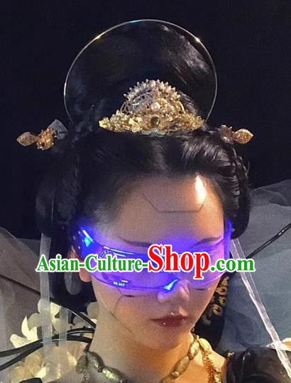 Handmade Tang Dynasty Headpiece Hanfu Hair Jewelry China Ancient Empress Golden Hair Comb