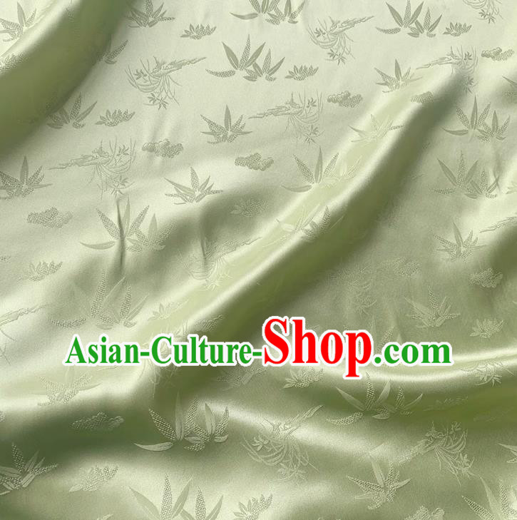Chinese Style Classical Bamboo Pattern Cheongsam Cloth Light Green Mulberry Silk Material Silk Fabric