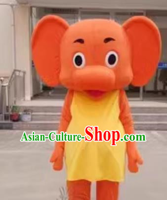 Customized Orange Elephant Mascot Walking Event Baby Elephant Props Advertising Animal Cartoon Elephant Puppet Costumes For People To Wear Puppet Costumes