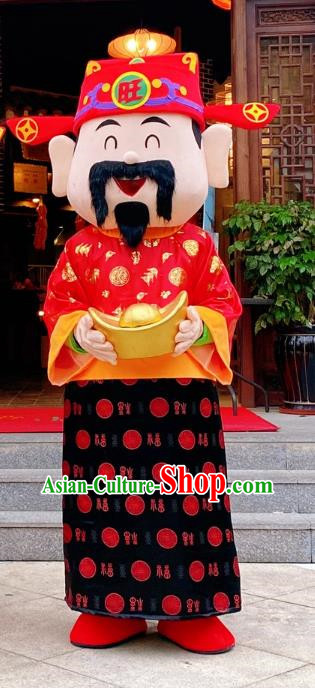 Year of The Dragon God of Wealth Adult Annual Party Celebration Good Cartoon People Wear Walking Doll Costumes New Year Performance Props Doll Costumes