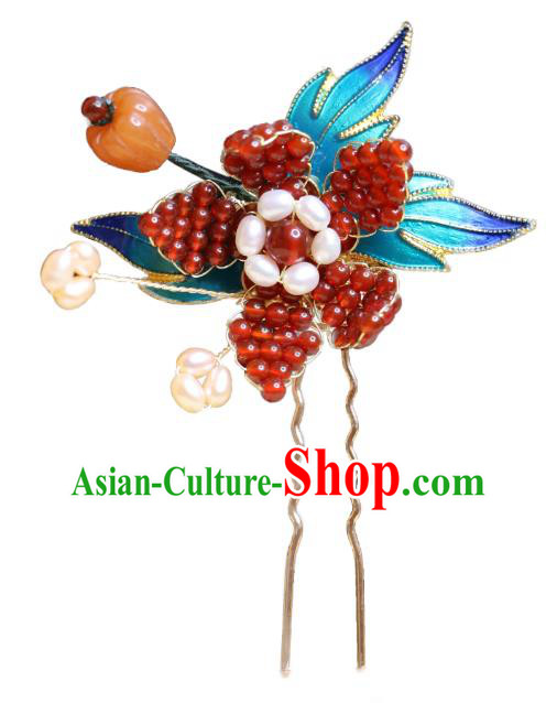 China Ming Dynasty Court Woman Headpiece Handmade Hanfu Blueing Hairpin Ancient Empress Hair Jewelry