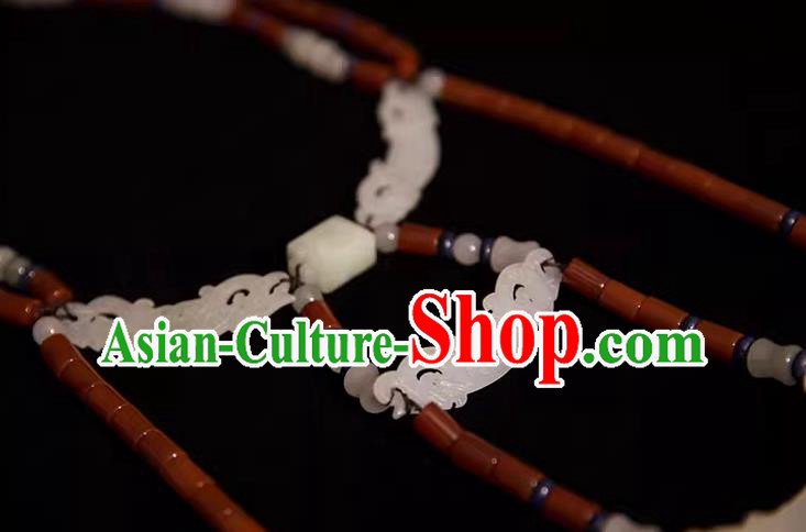 China Ancient Empress Necklace Qin Dynasty Noble Woman Jade Jewelry Handmade Hanfu Necklet