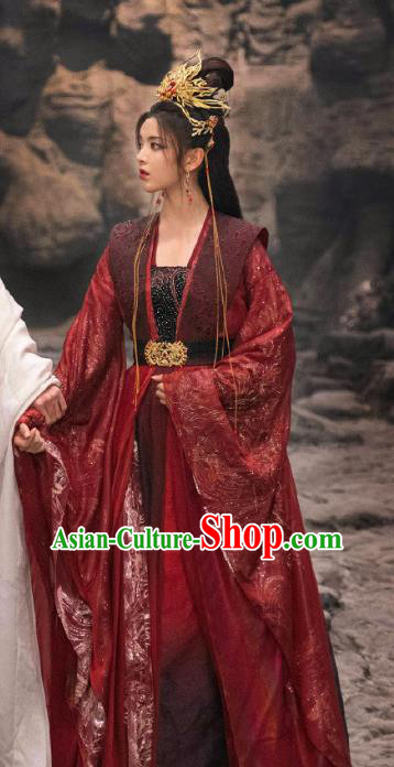 Drama Chong Zi Yang Chaoyue Wedding Dress China Ancient Fairy Queen Costumes