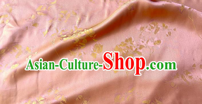 Peach Pink China Traditional Dress Material Classical Peach Blossom Pattern Silk Cheongsam Fabric
