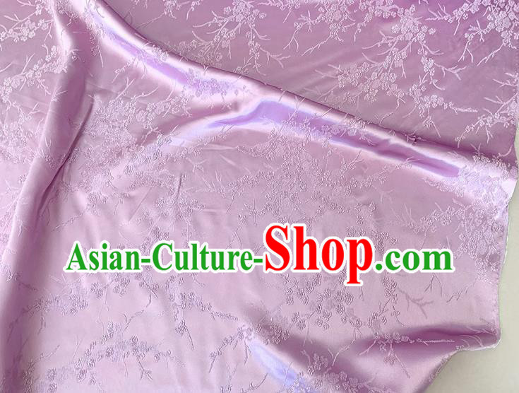 Lilac China Cheongsam Stretch Fabric Traditional Material Classical Embossed Plum Blossom Pattern Silk