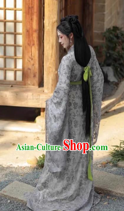 China Warring States Period Court Woman Costume Ancient Palace Beauty Clothing Traditional Hanfu Robe