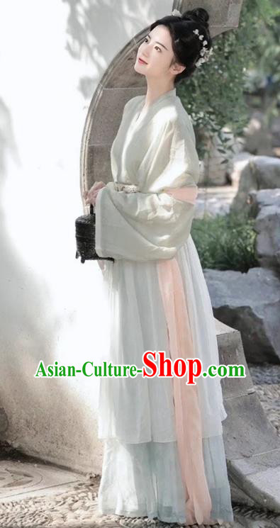 China Song Dynasty Young Woman Clothing Ancient Princess Costume Traditional Hanfu Runqun Outfit