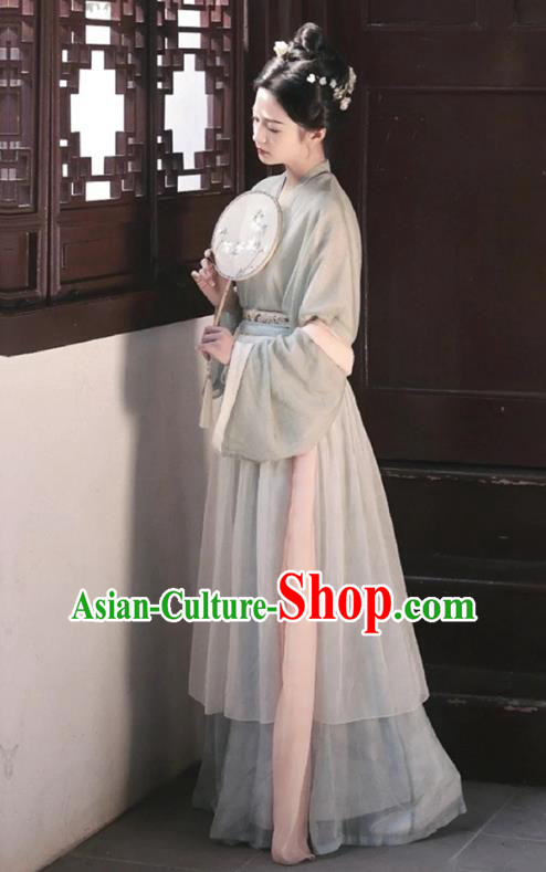 China Song Dynasty Young Woman Clothing Ancient Princess Costume Traditional Hanfu Runqun Outfit