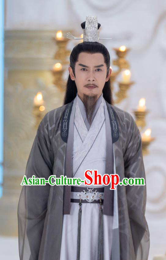 China Traditional Garments Drama Chong Zi Master Min Yunzhong Clothing Ancient Swordsman Costumes