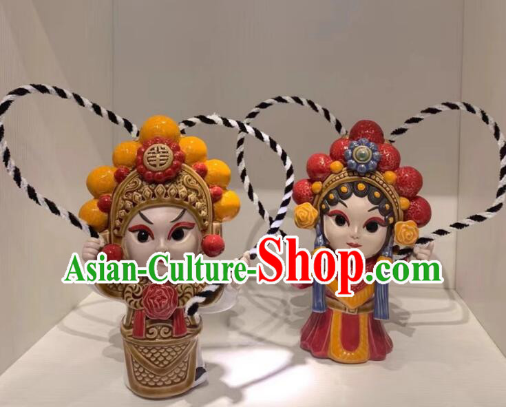 Chinese Shiwan Ceramics Statues Handmade Cantonese Opera General  Arts Collections