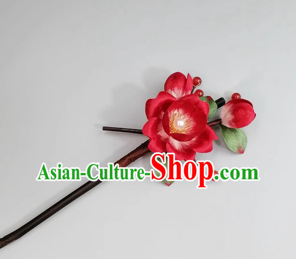 Handmade Intangible Cultural Heritage Silk Flower Hairpin China Cheongsam Hair Accessories Traditional Hanfu Headpiece