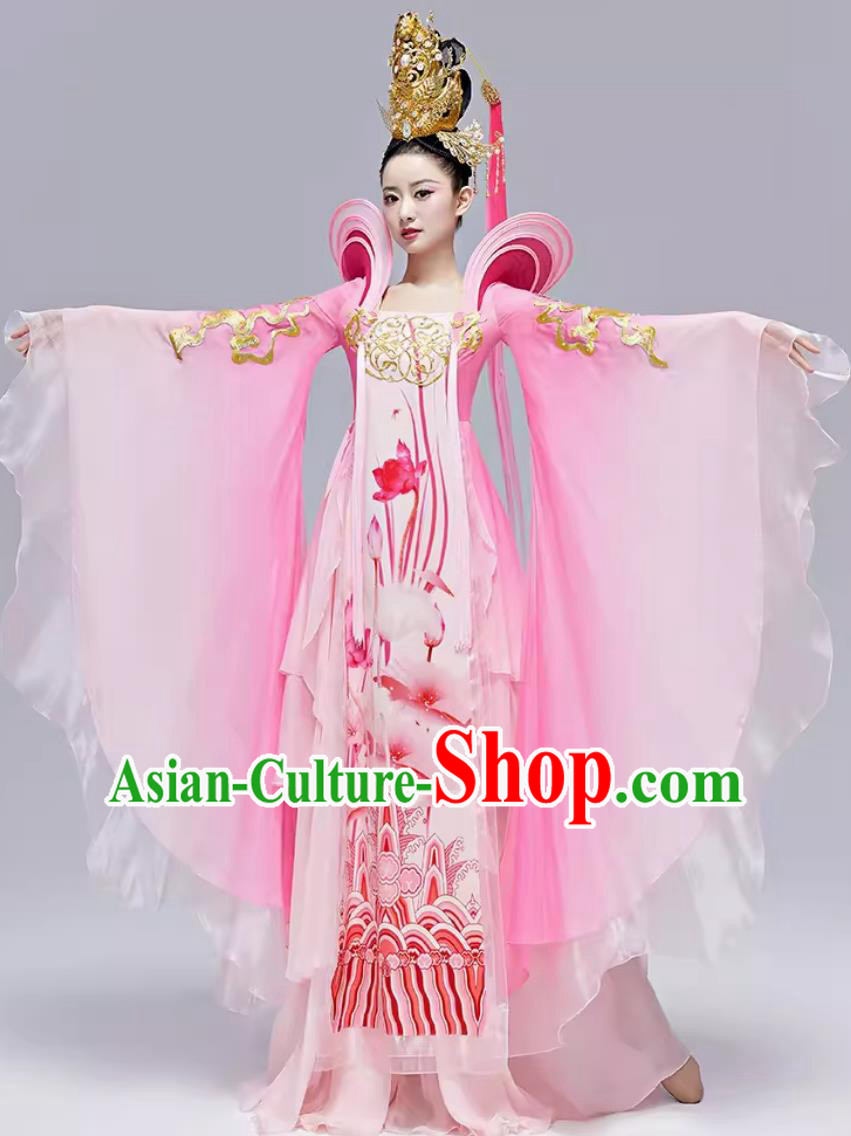 China Tang Dynasty Dance Pink Dress Chinese Classical Dance Costume Traditional Hanfu Clothing