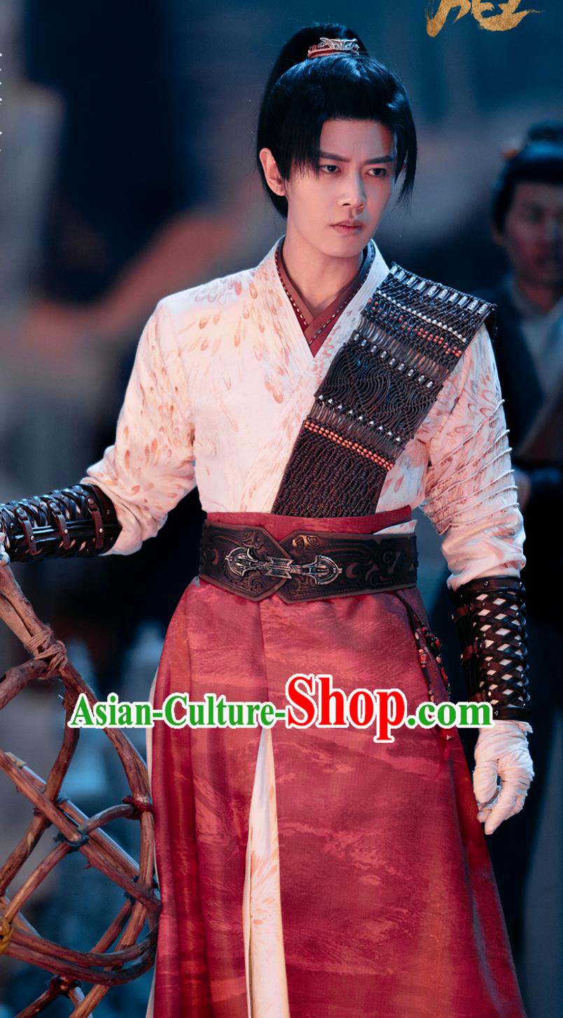 Traditional Chinese Hanfu TV Series Drama Burning Flames Hero Wu Geng Costume Ancient China Young Warrior Clothing
