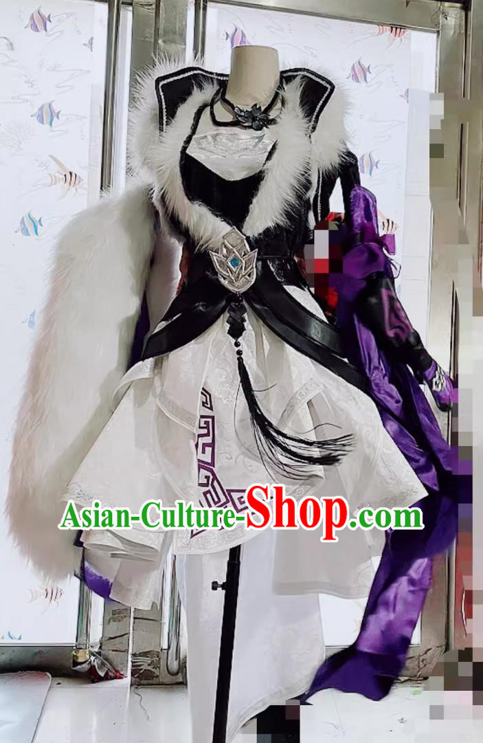 China Online Game Sword Heroes Fate Young Woman Cosplay Zefang Badao Dress Ancient Chinese Swordswoman Costume
