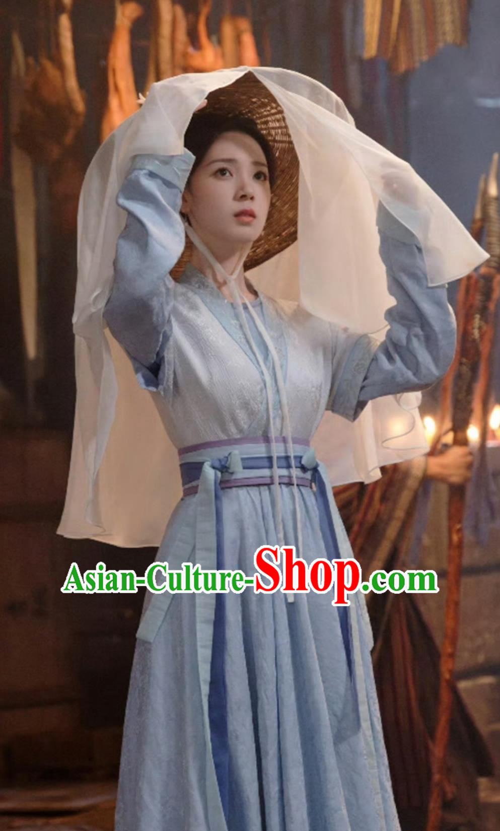 Ancient China Young Woman Clothing Traditional Chinese Tang Dynasty Blue Hanfu Dress TV Series Drama Follow Your Heart Jiang Suo Luo Costume