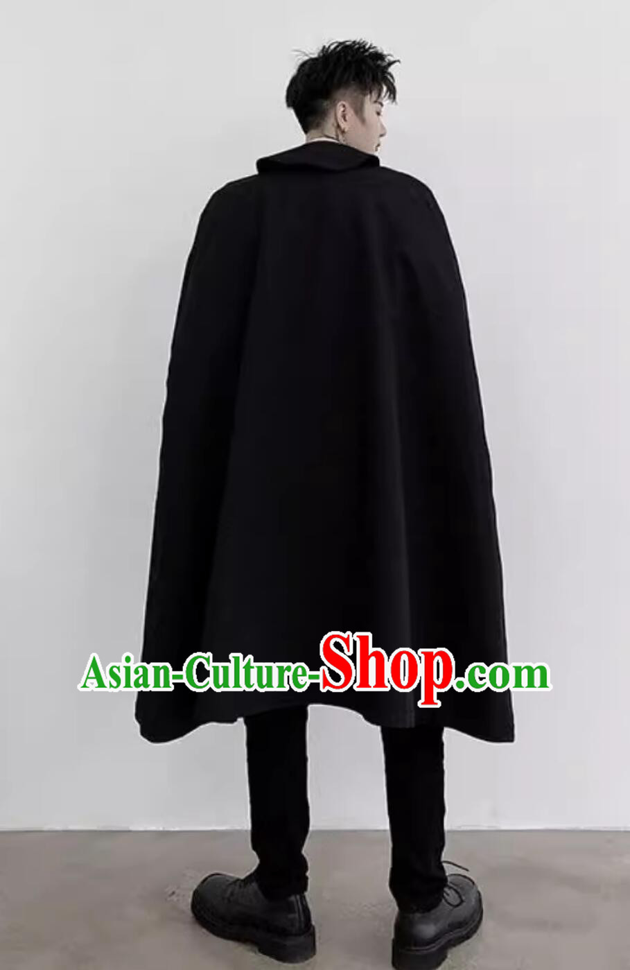Handmade Black Cape Gothic Cloak Medieval Europe Winter Costume