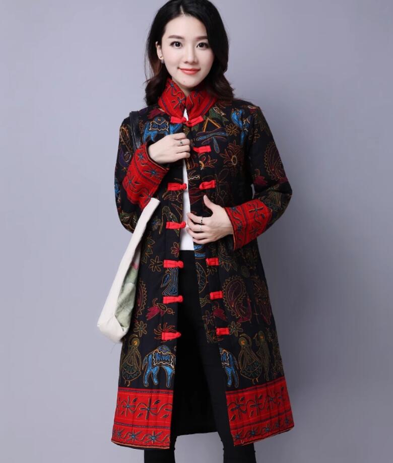 Traditional Chinese National Coat China Winter Costume Tang Suit Plated Buttons Upper Outer Garment