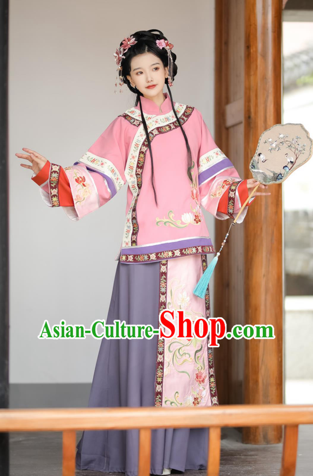 Chinese Late Qing Dynasty Clothing Traditional Young Lady Dress Ancient China Noble Woman Costume