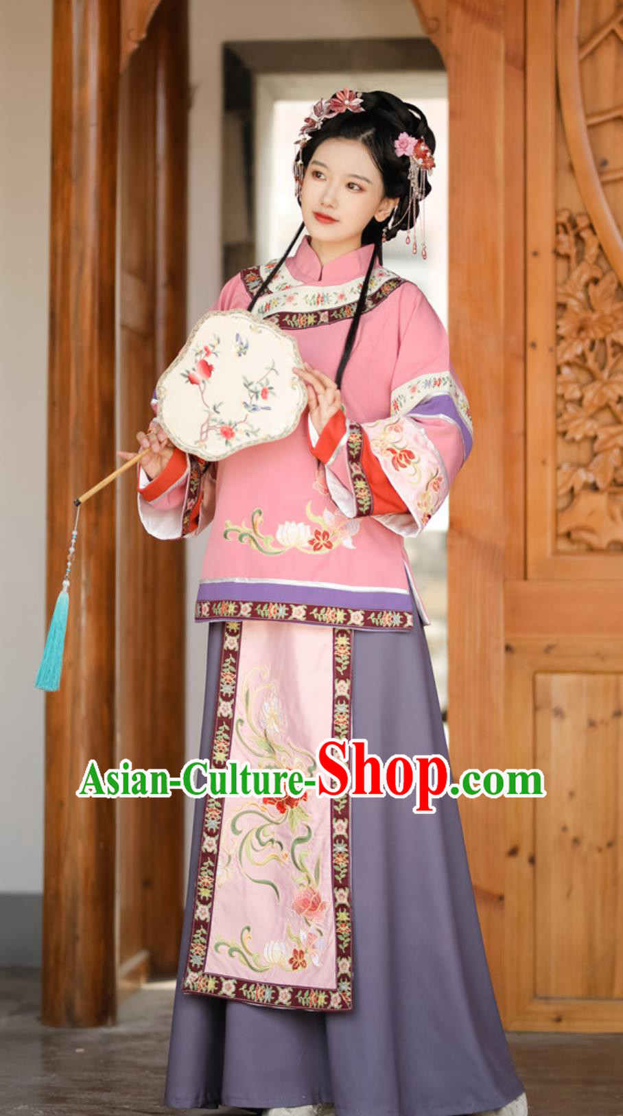 Chinese Late Qing Dynasty Clothing Traditional Young Lady Dress Ancient China Noble Woman Costume