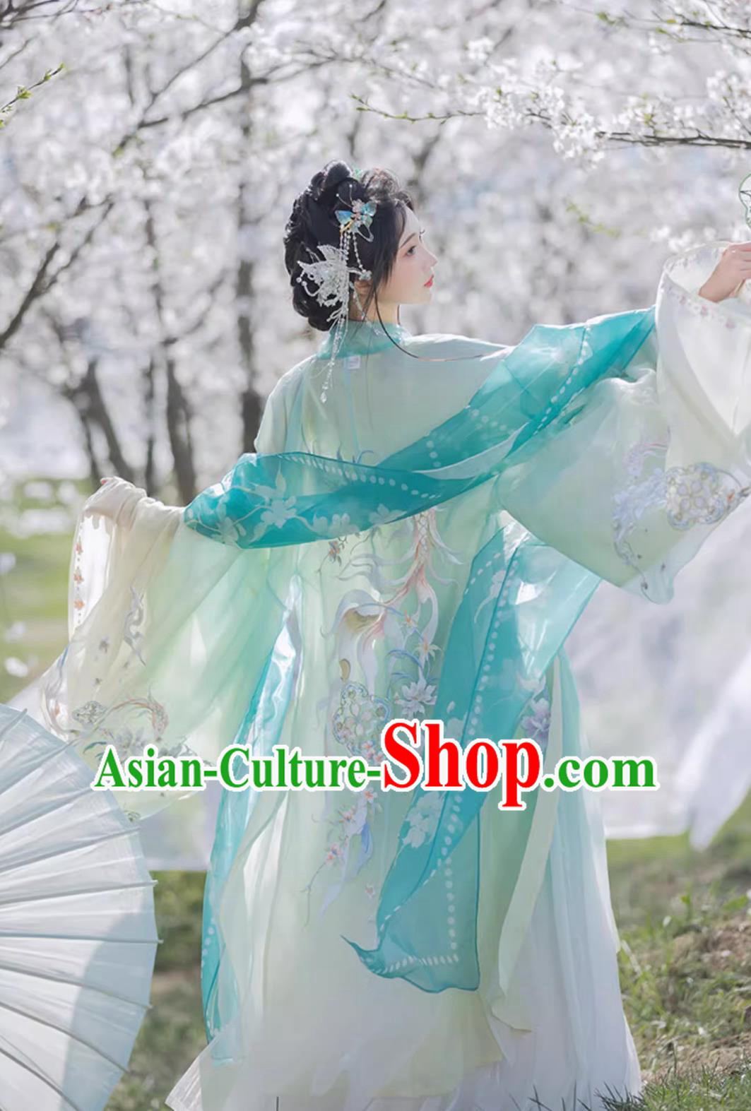 Chinese Song Dynasty Embroidered Epiphyllum Clothing Ancient China Princess Costume Traditional Hanfu Dress