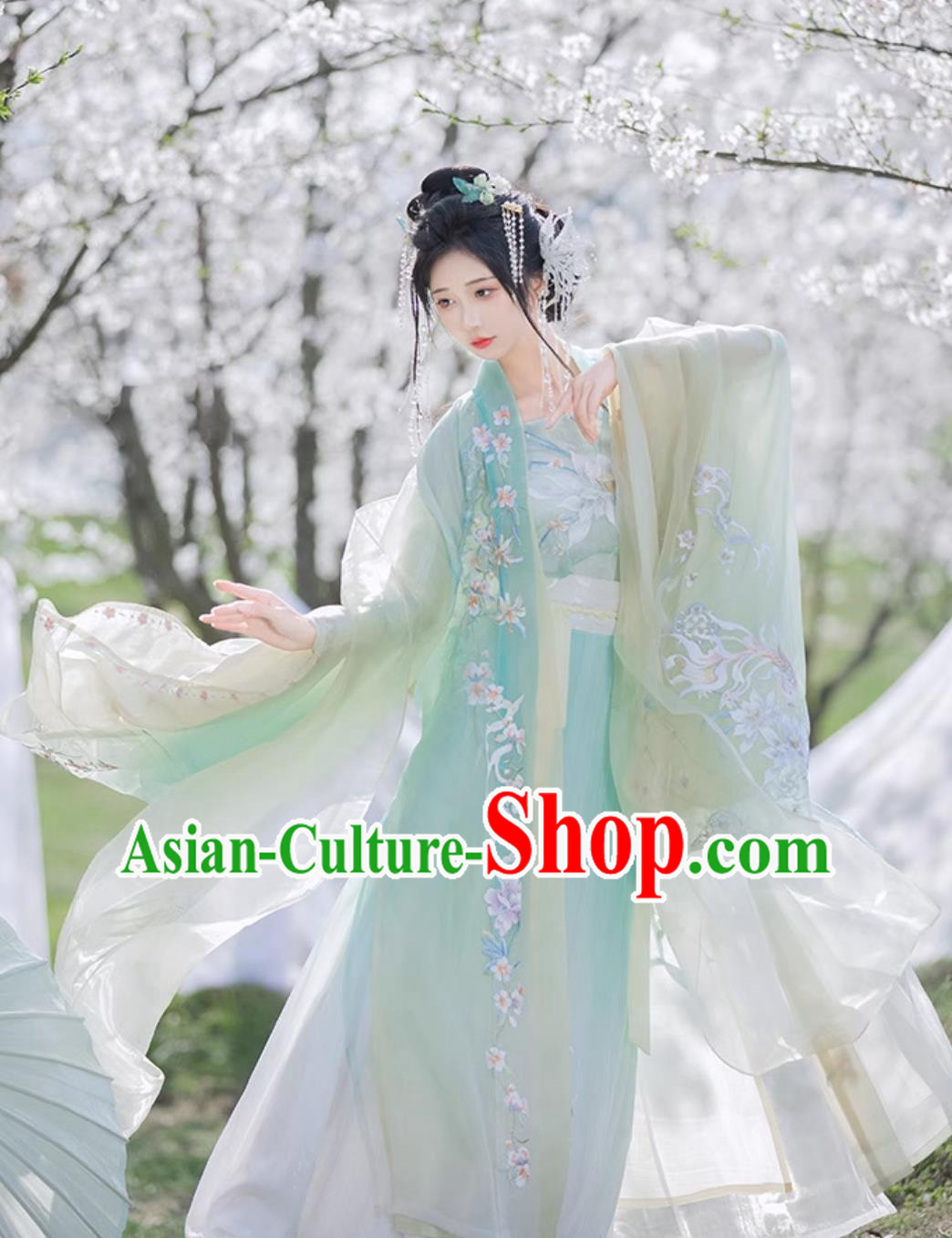 Chinese Song Dynasty Embroidered Epiphyllum Clothing Ancient China Princess Costume Traditional Hanfu Dress