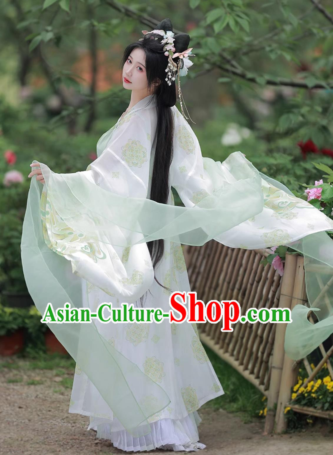 Chinese Traditional Light Green Hanfu Dress Song Dynasty Embroidered Clothing Ancient China Princess Costume
