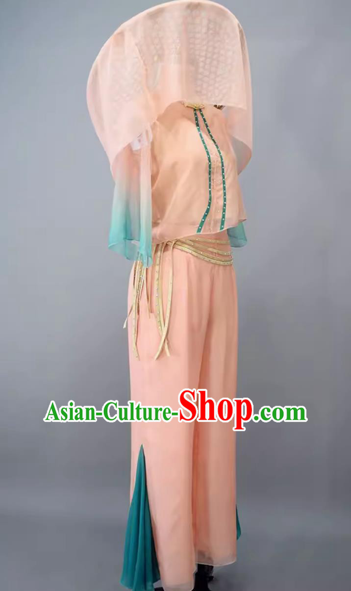 China Fan Dance Clothing Country Women Group Dance Dress Chinese Classical Dance Costume