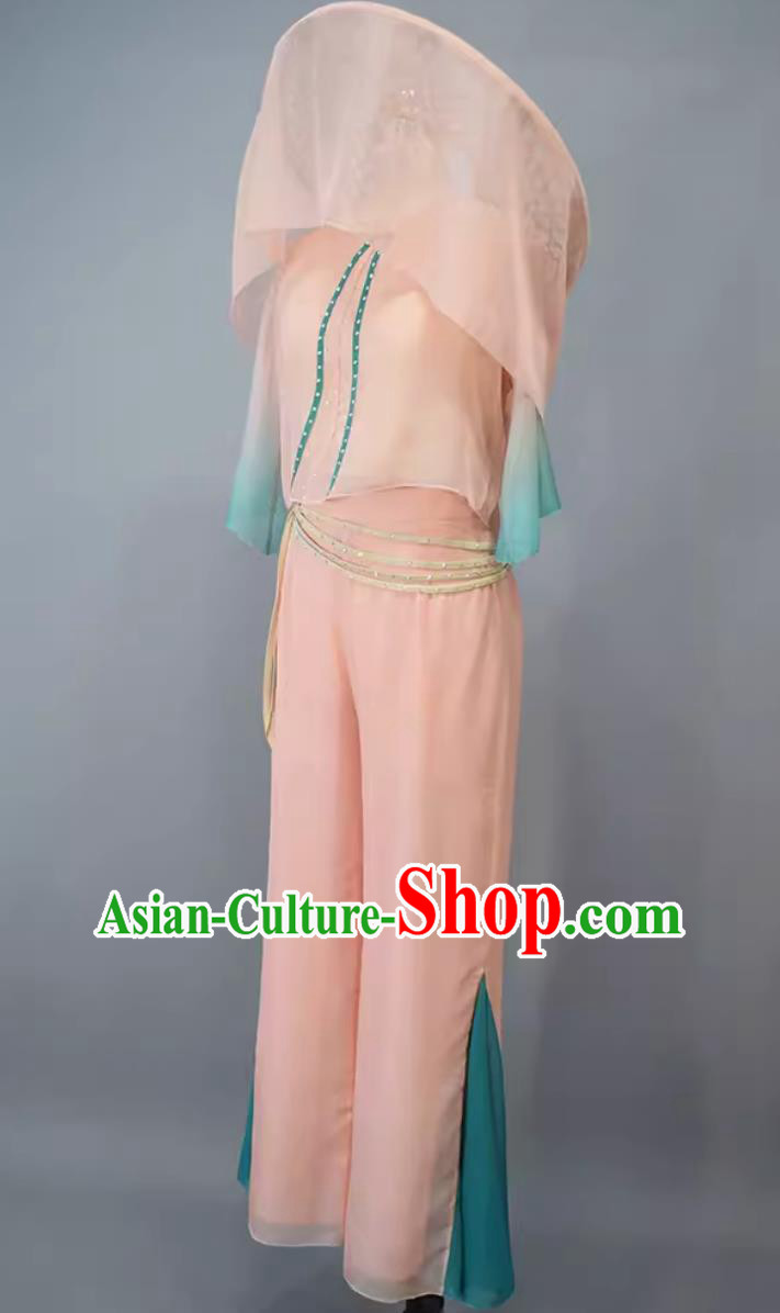 China Fan Dance Clothing Country Women Group Dance Dress Chinese Classical Dance Costume