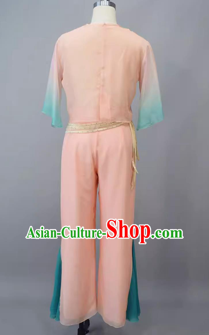 China Fan Dance Clothing Country Women Group Dance Dress Chinese Classical Dance Costume