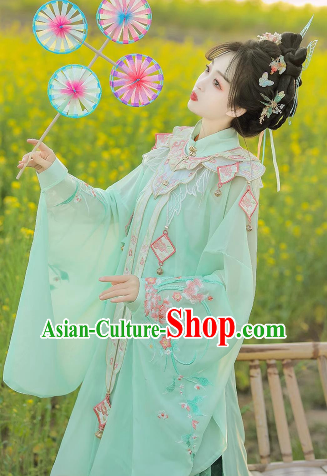 Ancient China Palace Princess Clothing Traditional Green Hanfu Dress Chinese Ming Dynasty Woman Costume