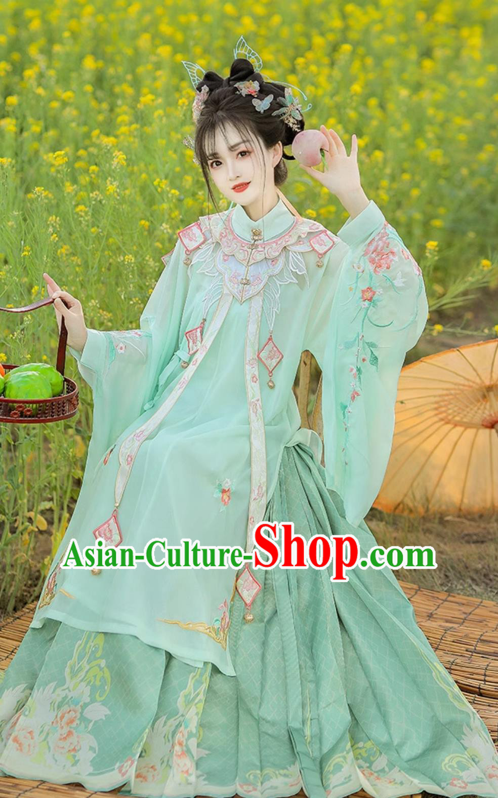 Ancient China Palace Princess Clothing Traditional Green Hanfu Dress Chinese Ming Dynasty Woman Costume