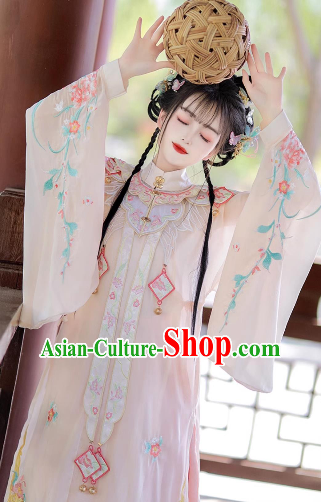 Chinese Traditional Pink Hanfu Dress Ming Dynasty Palace Princess Costume Ancient China Young Lady Clothing
