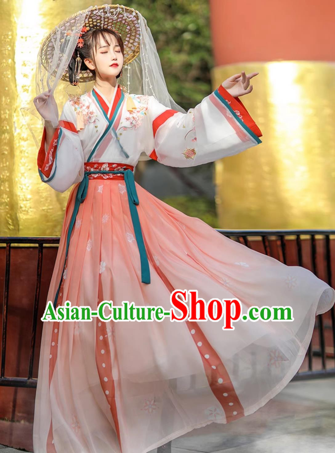 Ancient China Young Lady Costume Chinese Traditional Clothing Jin Dynasty Princess Hanfu Dress