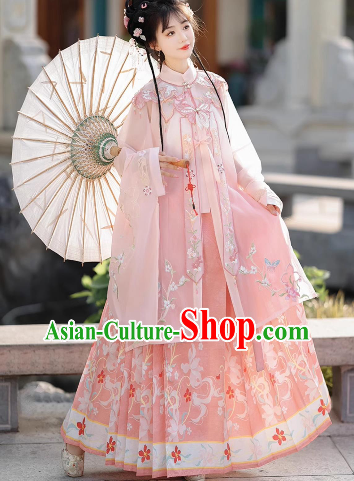 Ancient China Royal Princess Costume Chinese Ming Dynasty Clothing Traditional Pink Hanfu Dress
